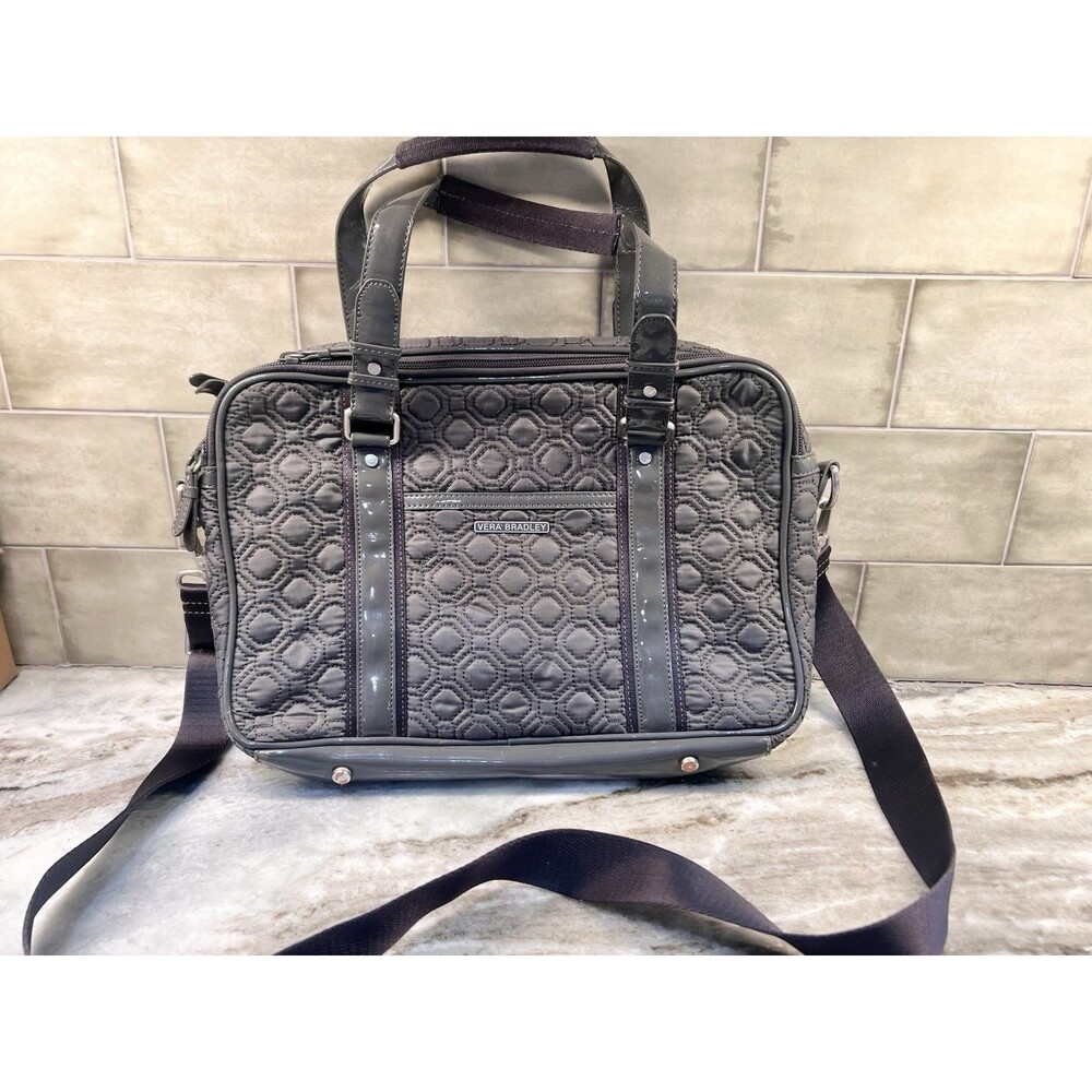 Vera Bradley Large Tote in Performance Twill Tranquil Gray Laptop Bag Womens Bag
